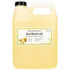 Dr Adorable Baobab Oil 32oz bottle offers rich hydration for skin and hair.