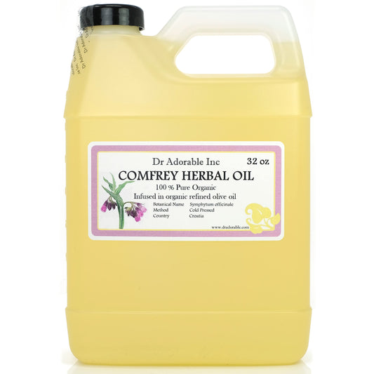 Dr Adorable Comfrey Herbal Oil bottle pour for smooth skin