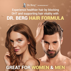 Dr. Berg Biotin and saw palmetto ingredients highlight essential nutrients.