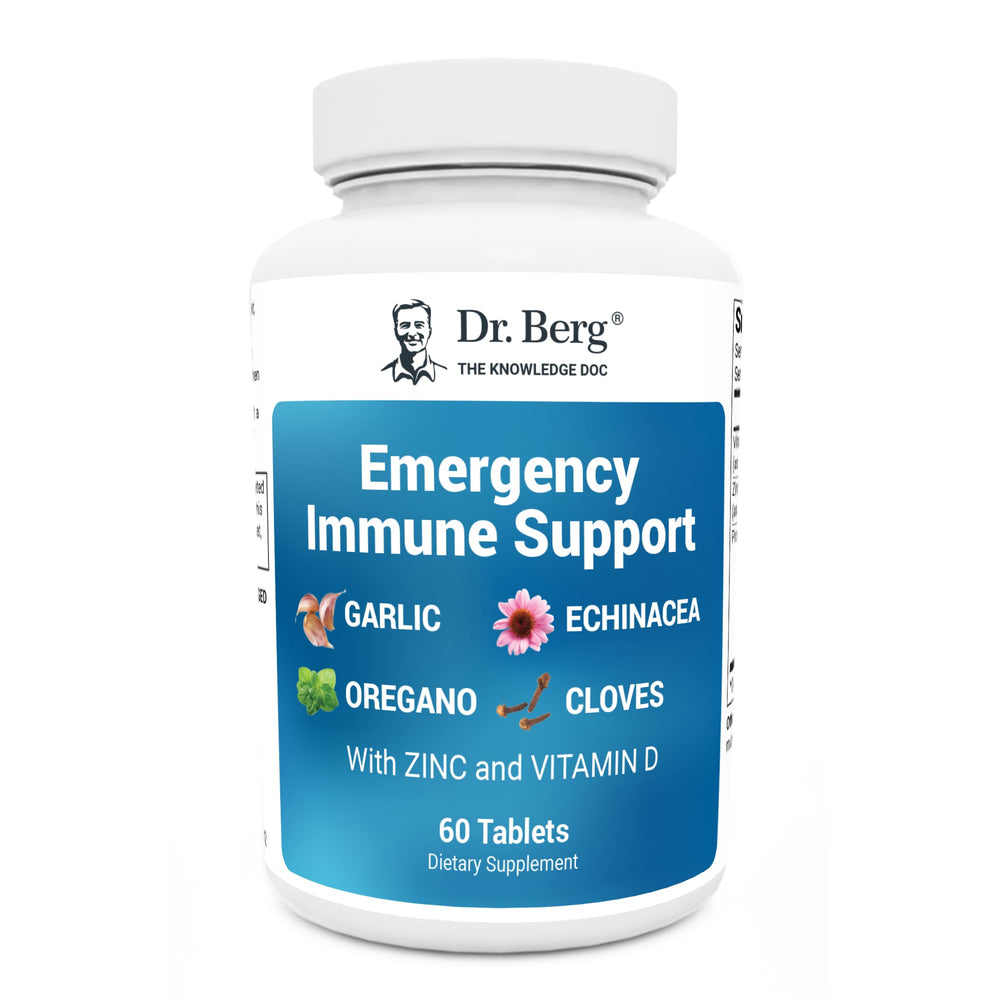 Dr. Berg Emergency Immune Support bottle front for daily immune support