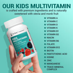 Dr. Berg Kids Chewable Multivitamins berry wafers ingredients list; shows nutrient diversity.