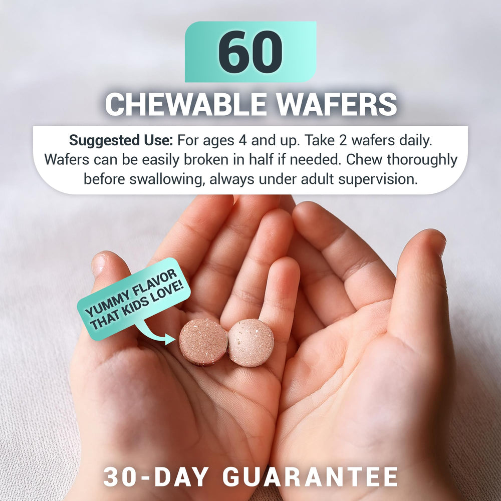 Dr. Berg Kids Chewable Multivitamins berry wafers US manufacturing; GMP-certified facilities.