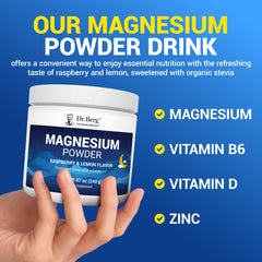 Dr. Berg Magnesium Glycinate Powder bottle front showing 50 servings