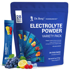 Dr. Berg Sugar Free Electrolyte Packets Variety Pack front, keto hydration options
