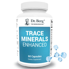 Dr. Berg Trace Minerals Enhanced bottle front showing daily mineral support