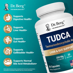 Dr. Berg Tudca label closeup showing 250 mg per capsule detail