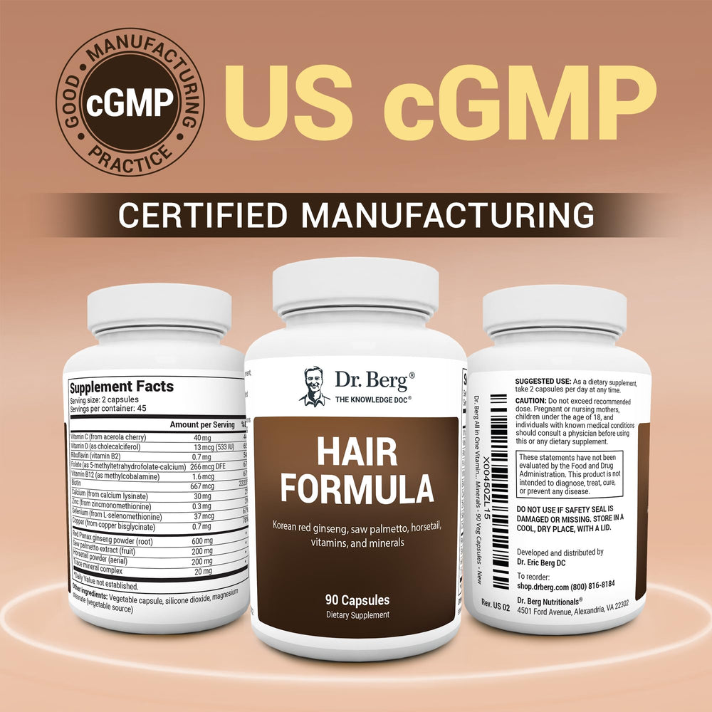 Dr. Berg USA GMP-certified manufacturing facility shows quality control.