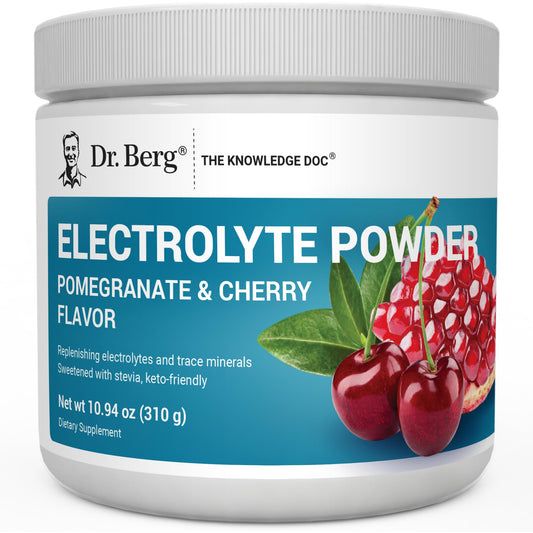 Dr. Berg Nutritionals Zero Sugar Hydration bottle shows sugar-free electrolyte support.