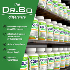 DR. BO Colon cleansing pills close-up illustrating gentle daily cleanse