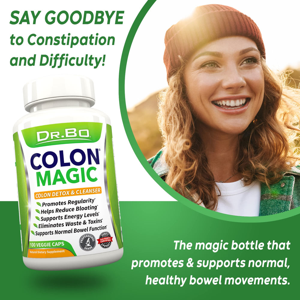 Detox formula bottle emphasizing natural ingredients for gut balance