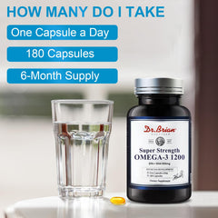Dr.Brian Omega 3 odorless 180-day supply packaging communicates value.