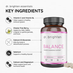 Dr. Brighten Balance PMS calendar illustrating cycle support