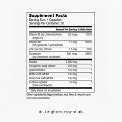 Dr. Brighten Myoinositol Plus made-in-USA seal emphasizes quality and trust.