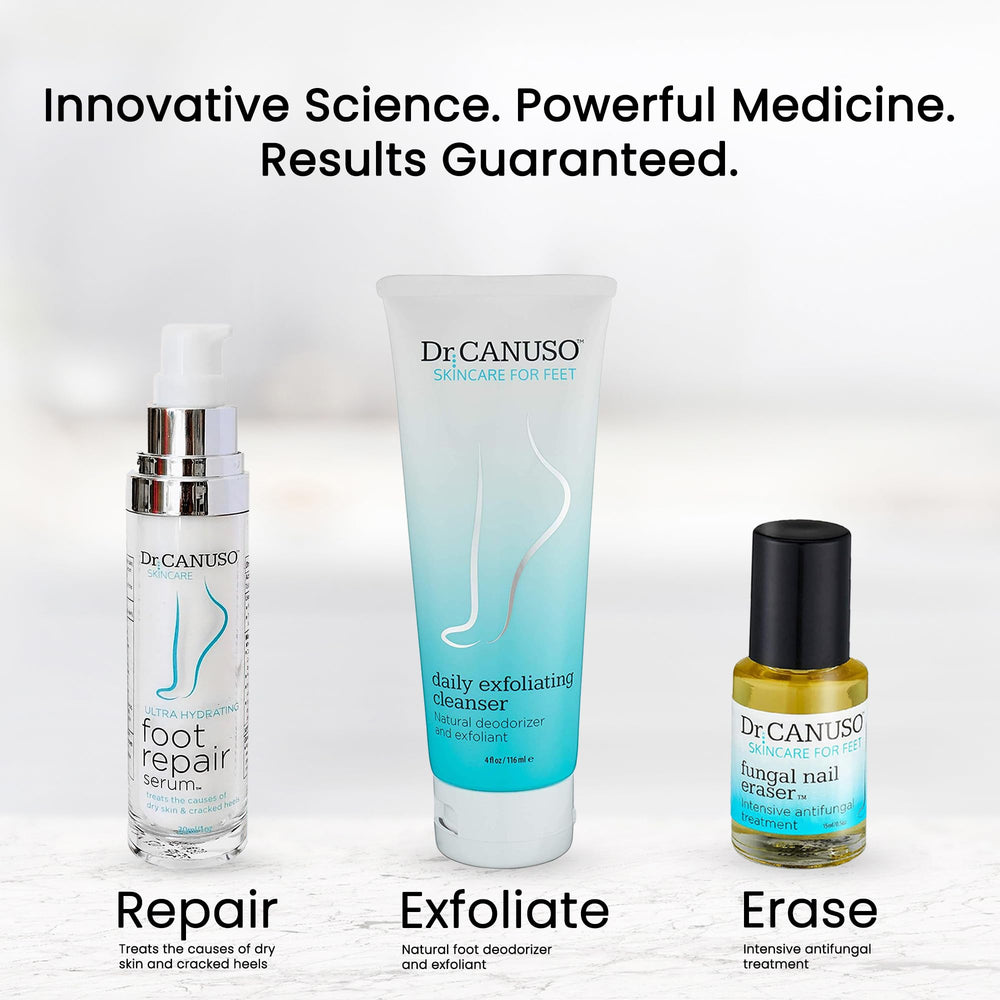 DR CANUSO Cracked Heel Repair action on the heel with smoother skin
