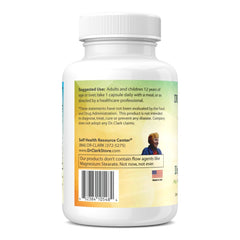 Dr Clark Digestive Enzymes capsules pour into hand illustrating convenient dosing