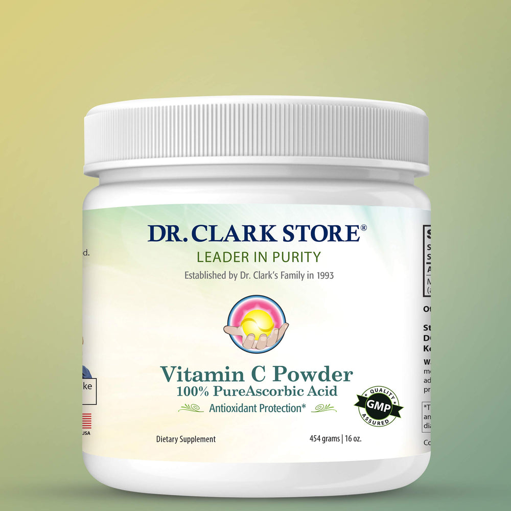Dr Clark Store bottle with spoon on table for everyday use