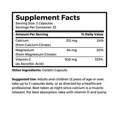 Dr Clark Store Cal-Mag Complete capsules closeup showing calcium and magnesium ingredients