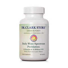 Dr Clark Store Daily Probiotics bottle front with 60 capsules for gut support