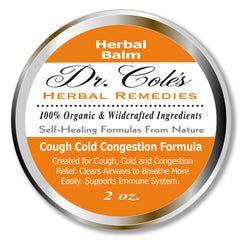 Dr. Cole's balm tin ready for natural congestion relief in compact packaging.