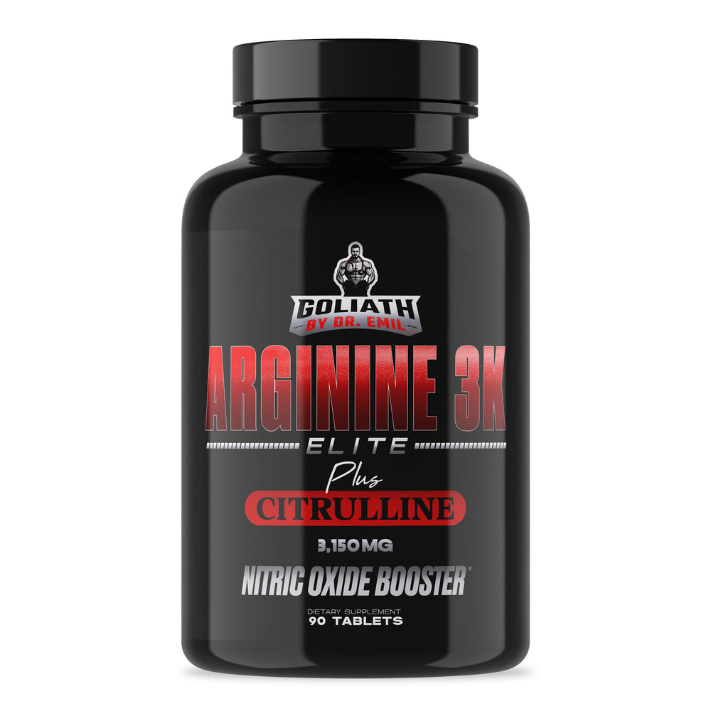 Dr. Emil Nutrition Elite L-Arginine bottle top view may support daily endurance.