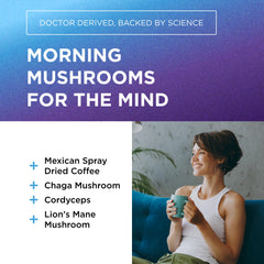 Dr. Emil Mushroom Coffee morning cup suggests steady energy and clarity