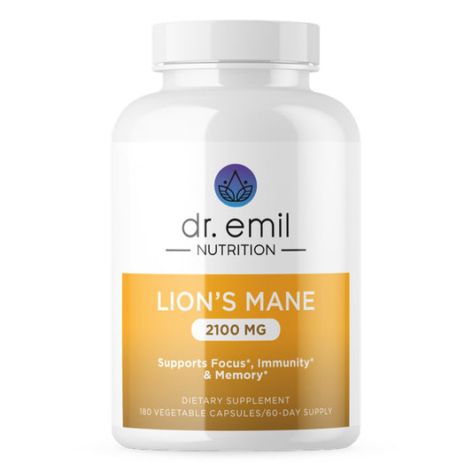 DR. EMIL NUTRITION Lion's Mane capsules for daily focus.