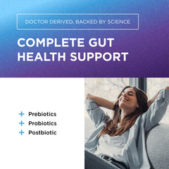 Total Gut Health Complex capsules pour illustrating convenient daily serving