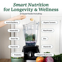 Dr. Fuhrman Greens Powder scoop in glass showing convenient daily wellness boost