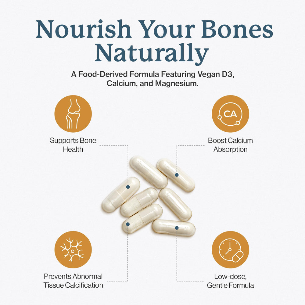 Dr. Fuhrman Osteo bottle cap, showing simple, daily dosage for bone support.