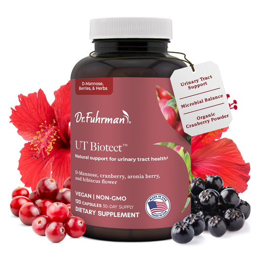 Dr. Fuhrman UT Biotect bottle and capsules for urinary support on the go.