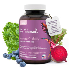 Dr. Fuhrman Women’s Multivitamin bottle front for vegan daily nourishment