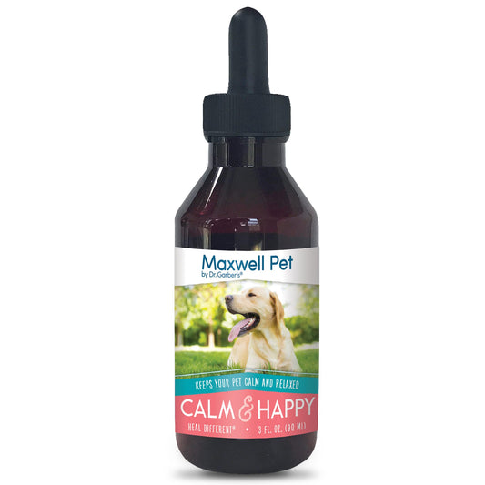 DR.GARBER'S Maxwell Pet calm bottle-3oz eases canine anxiety during storms.