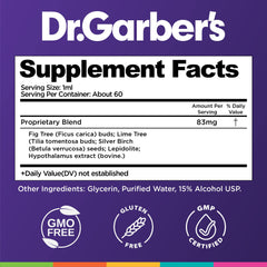 Dr. Garber's Stress Support drops with pipette enable easy, portable dosing