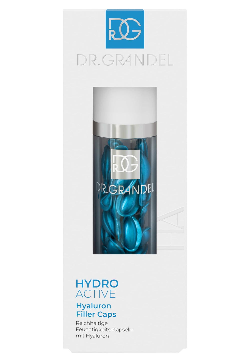 Dr. Grandel Hydro Active Hyaluron Filler Caps beside moisturizer for daily hydration