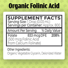 Dr. Green Mom Folinic Acid Drops suitable for kids and adults.
