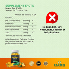 Dr. JOEL'S Immune Support bottle label showing ingredients