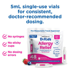 Dr. Kids pre-measured vials keep dosing mess-free and precise