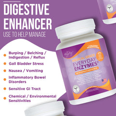 Dr. Liz Cruz Everyday ENZYMES capsules feature a non GMO formula.