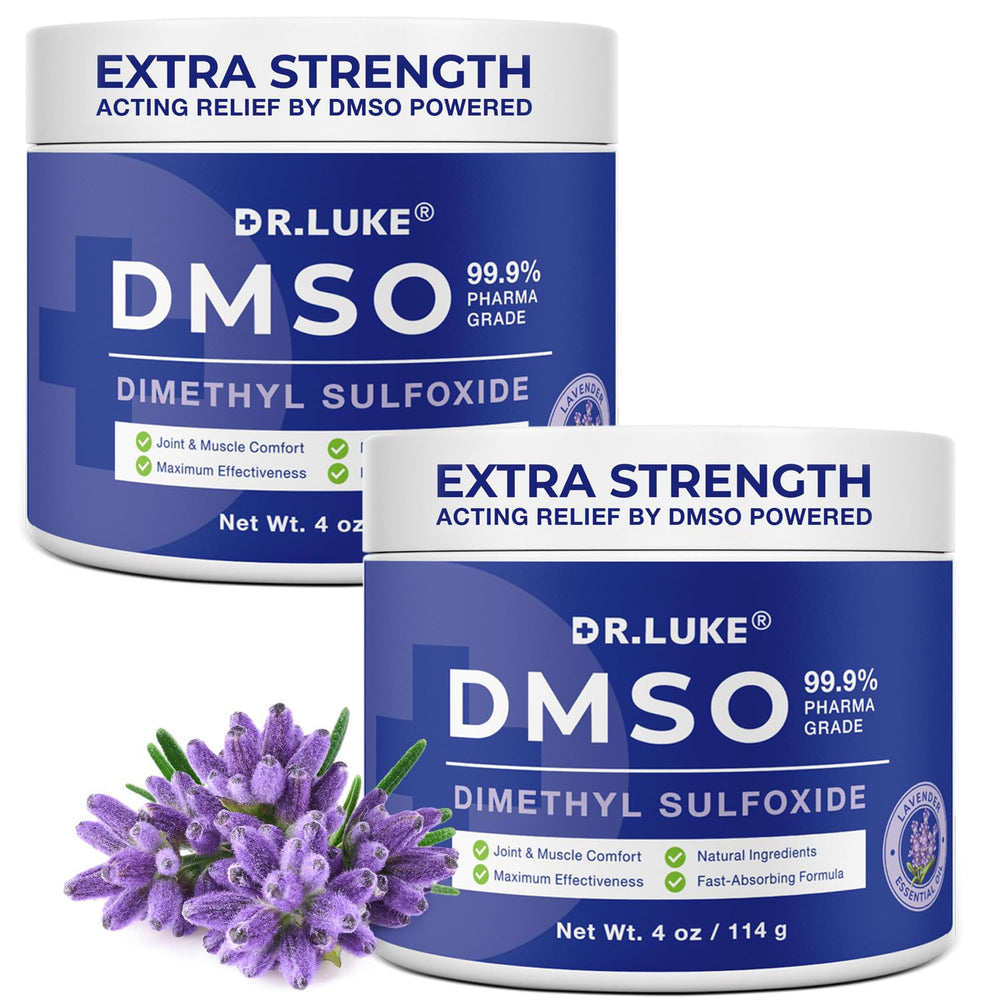 Dr Luke DMSO lavender bottle shows a soothing nighttime option for tired muscles