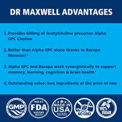 Dr. Maxwell label back view emphasizes safety and allergen-free formula.