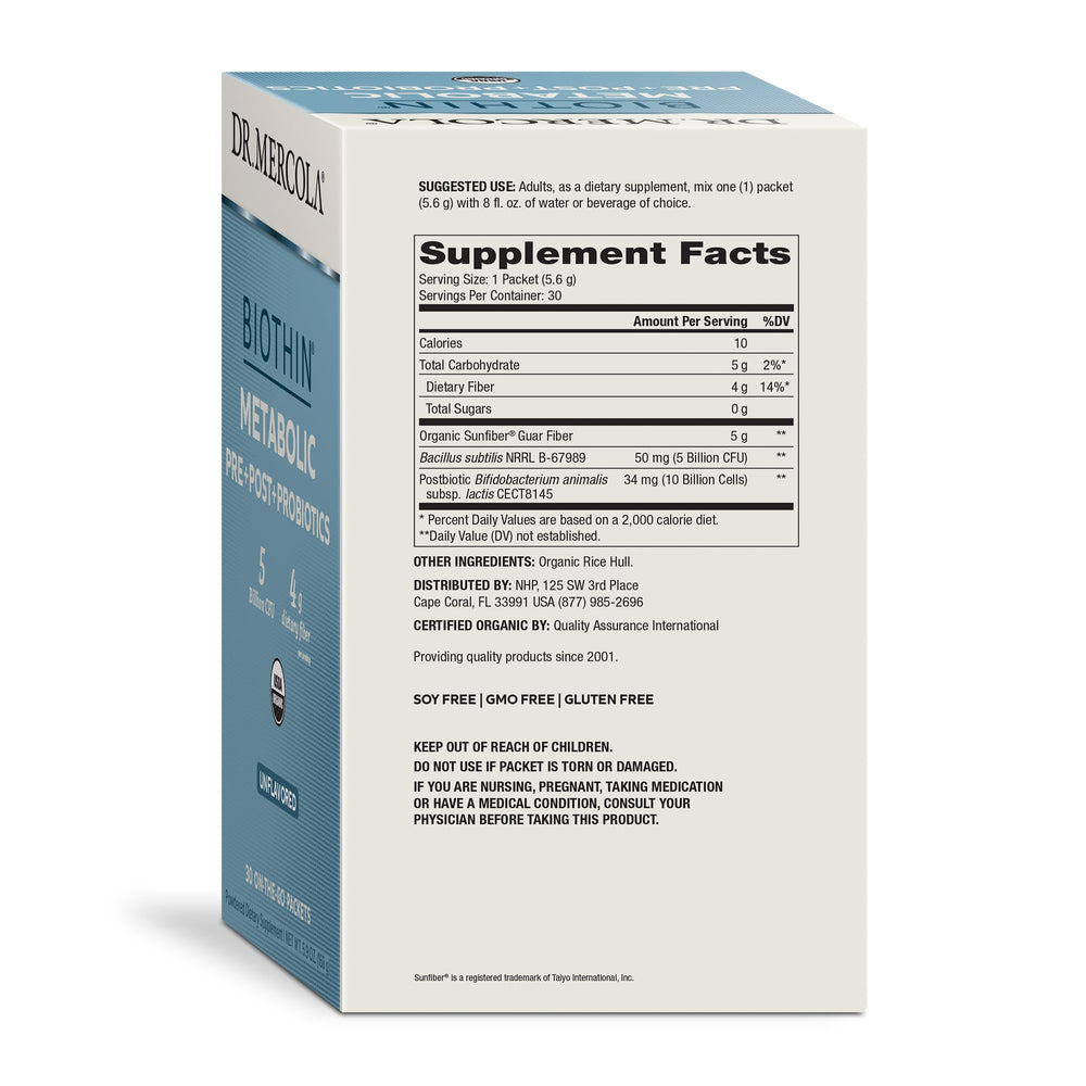 Biothin Metabolic on the go sachets ready to mix in beverages