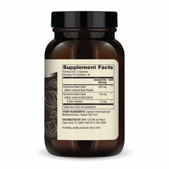 Dr. Mercola Fermented Black Garlic capsules for easy daily intake.