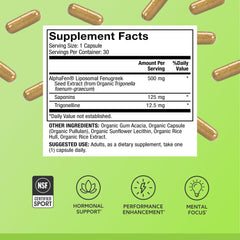 Graphic showing liposomal delivery enhancing absorption in Dr. Mercola Pure Power fenugreek.