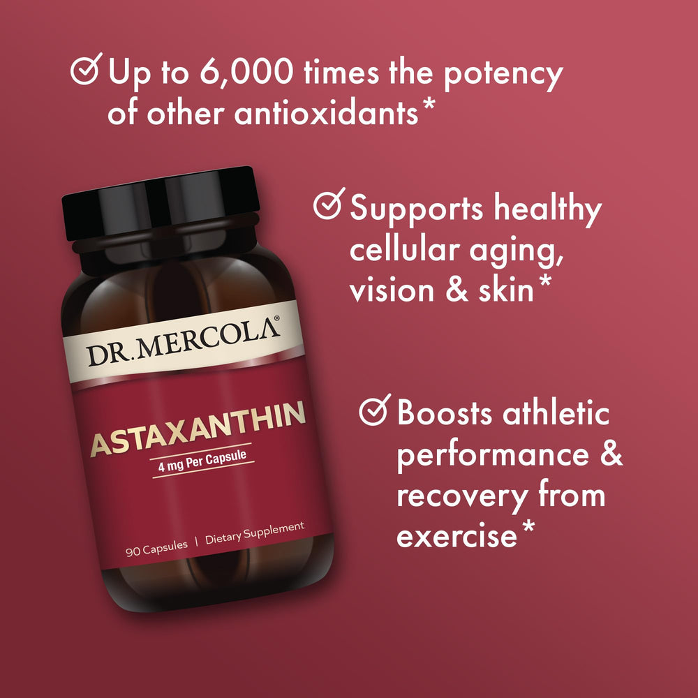 Dr. Mercola Astaxanthin ingredients sourced from organic microalgae