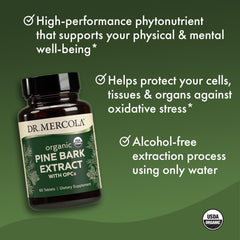 Dr. Mercola Organic Pine Bark Extract USDA Organic seal on label