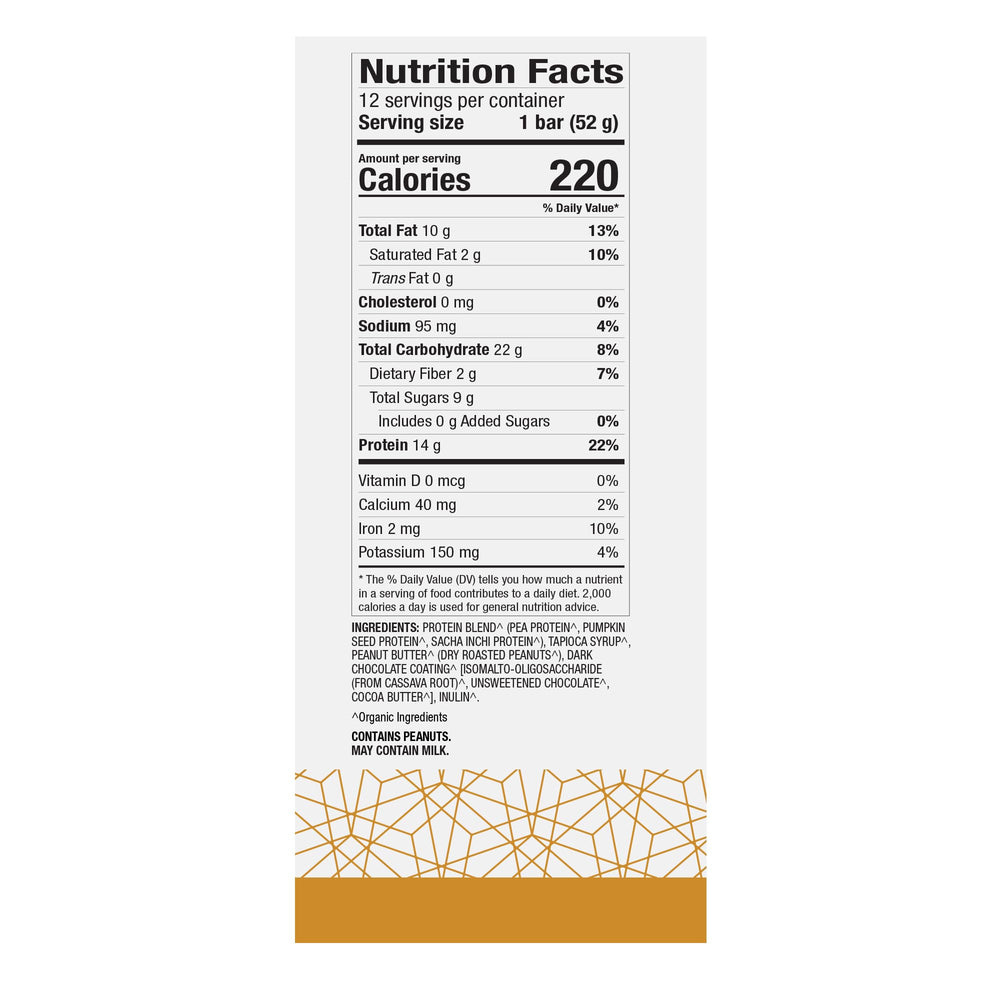Dr. Mercola Pure Power bar close-up emphasizes plant-based protein texture for sustained fullness.