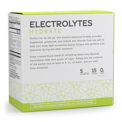Dr. Mercola Pure Power Electrolytes Lemon Lime being poured into water for workouts