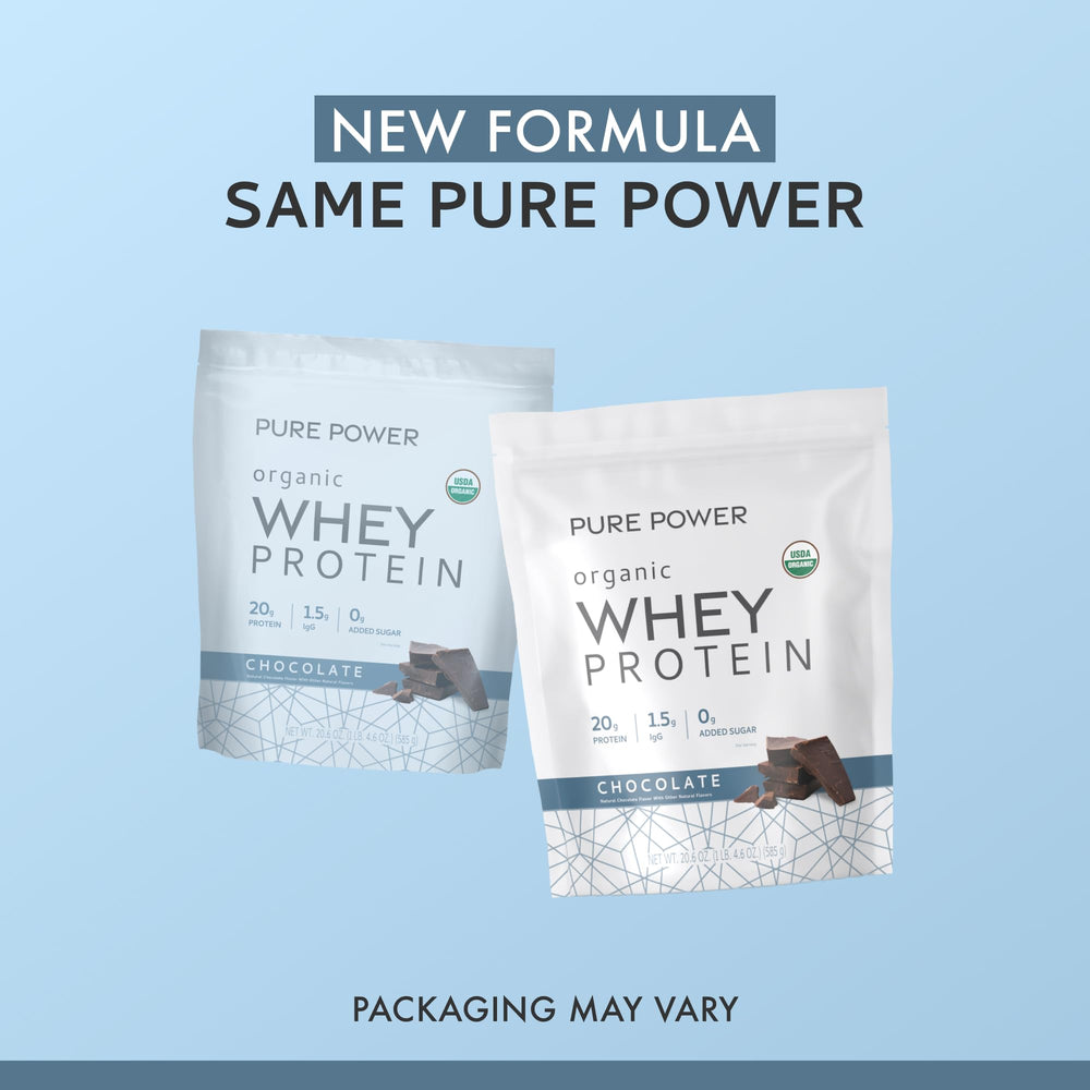 Dr. Mercola Pure Power Organic Whey Protein scoop ready to mix