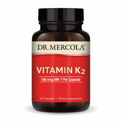 Dr. Mercola Vitamin K2-180mcg bottle front for bone and heart support.