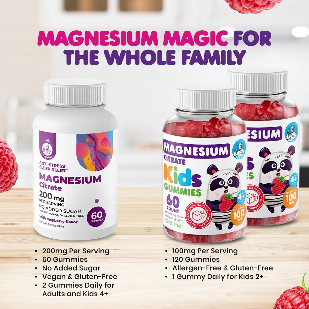 DR MORITZ Calm Magnesium gummies kids 60 count 2 pack on box, kid friendly format